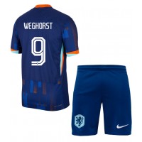 Camisa de time de futebol Holanda Wout Weghorst #9 Replicas 2º Equipamento Infantil Europeu 2024 Manga Curta (+ Calças curtas)